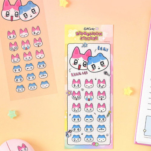 GOLGOLZ Cute Face Emoji Clear Sticker