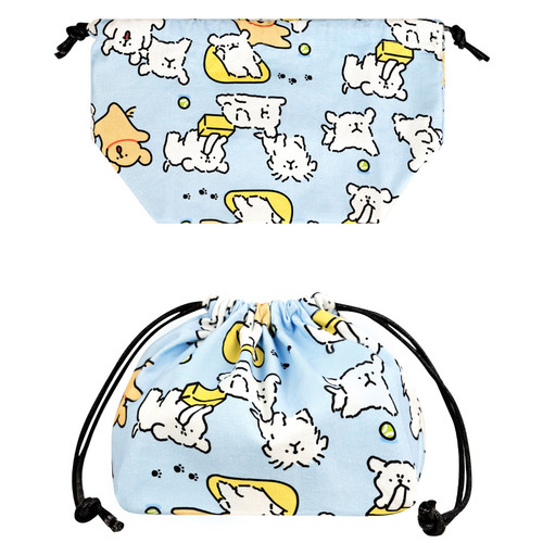 Maltese Puppy Pattern Drawstring Pouch