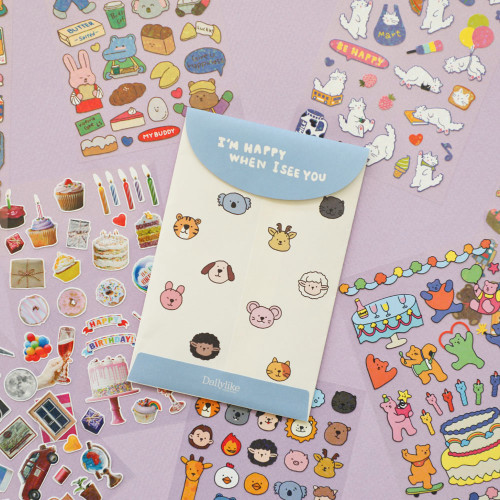 Dailylike Line Holographic Removable Sticker Set of 8 Sheets