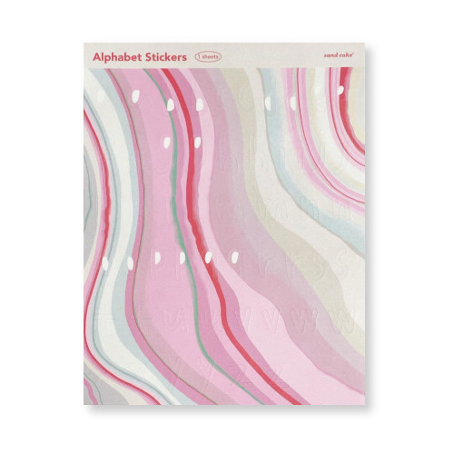 sand cake Marbling  Alphabet Paper Sticker