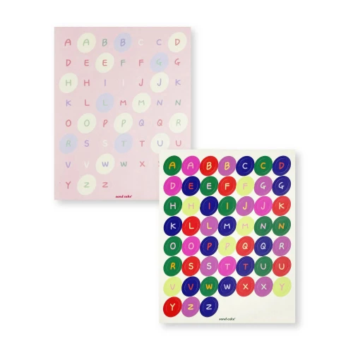 sand cake Oval Alphabet Sticker Pack
