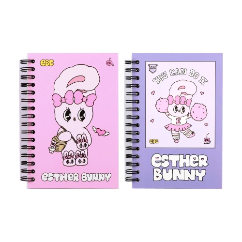 Esther Bunny A6 Wire-Binding Lined Notepad