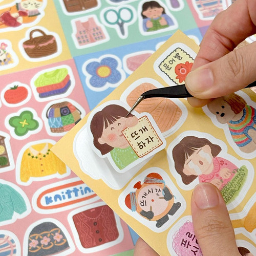 7321 Design Happy Hobby Days Knitting Sticker Set