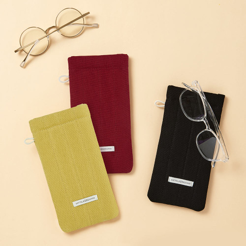 Antenna Shop Soft Quilted Eyeglass Pouch with Squeeze Closure