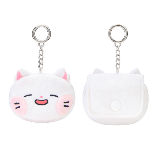 Meow Man Cute Cat Plush AirPods Case With Keyring
