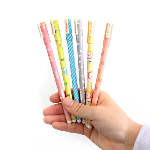 Hellogeeks cute illustration pattern black gel pen