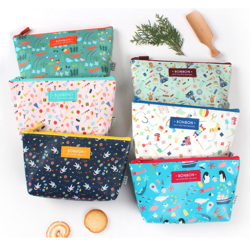 Bon Bon pattern daily zipper pouch medium