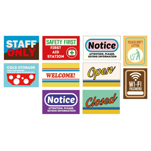 UNIVERSAL CONDITION Retro Mini Sign Decorative Sticker Set