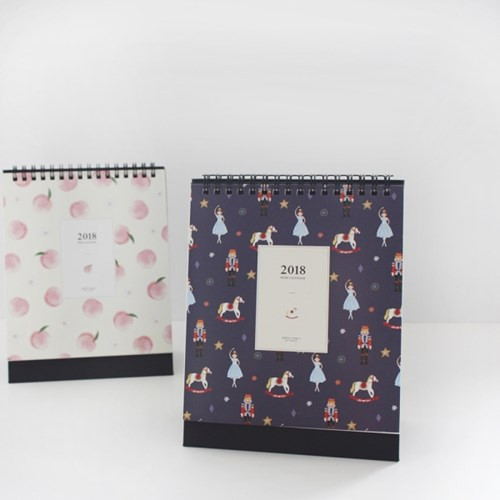 2018 illustration pattern spiral bound desk calendar 