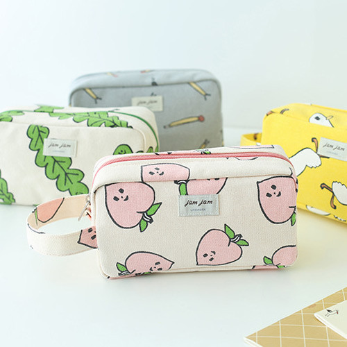 Jam Jam canvas zipper pouch with handle