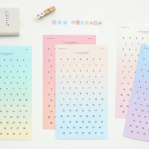 Livework Gradation number deco paper sticker