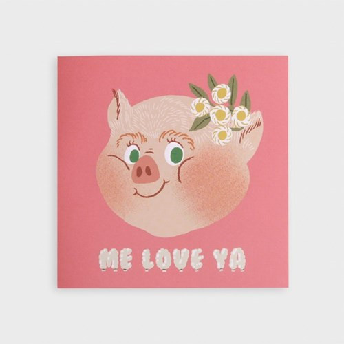 SOSOMOONGOO Piggy smile folding card and envelope set