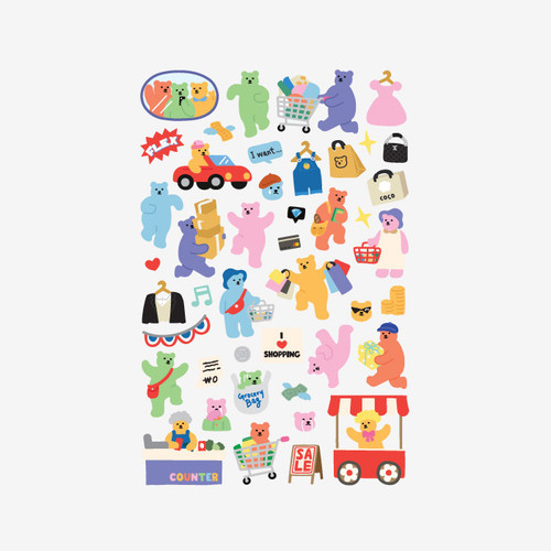 Dailylike Jelly bear Shopping paper removable sticker
