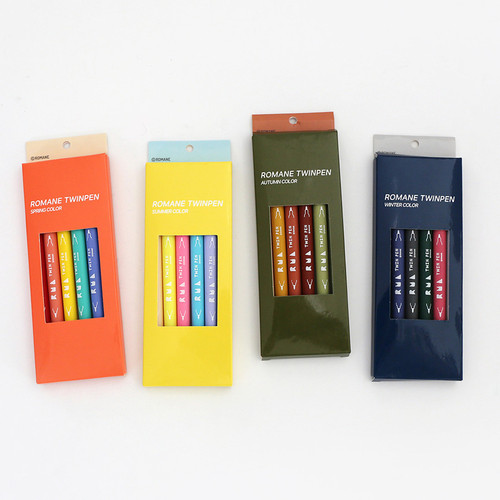ROMANE Four seasons double ended color pen set
