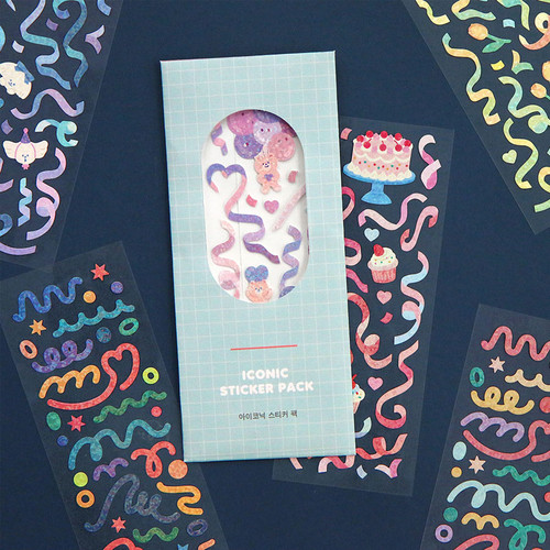 ICONIC Confetti glitter hologram removable sticker pack