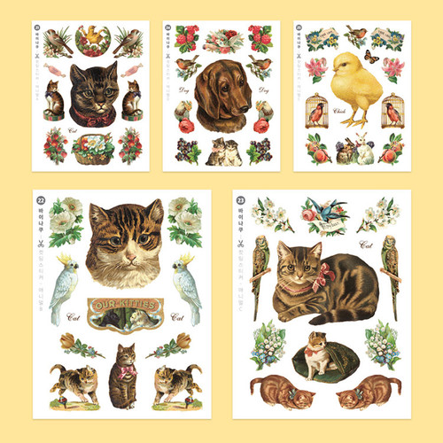 NACOO Animal self-cut paper and clear sticker set