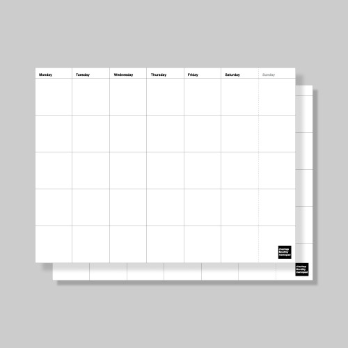 Simple Dateless Monthly Desk Planner Notepad