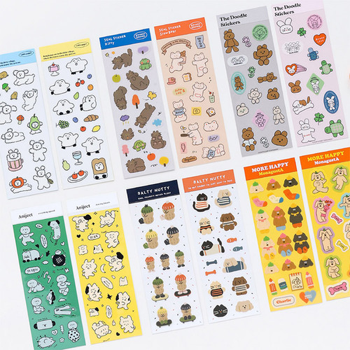 Cute Character Clear PVC Slim Sticker