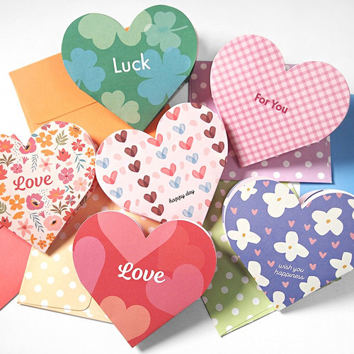 Heart Four Leaf Clover Folding Letter And Envelope Set