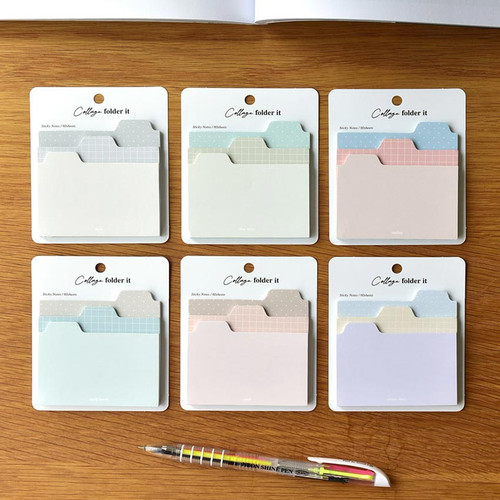 Plepic Collage Tall Folder Index Sticky Notepad Set