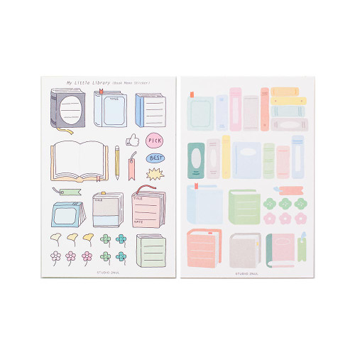2NUL My Little Library Book Memo Paper Sticker Set