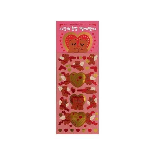 pureureum design Love Shot Gold Foil Sticker