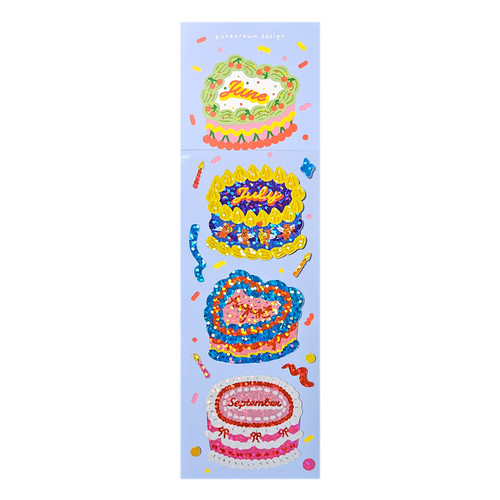 pureureum design Calendar Cake Holographic Sticker 03