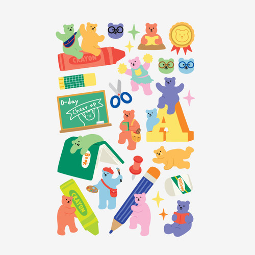 Dailylike Jelly bear Study paper removable sticker
