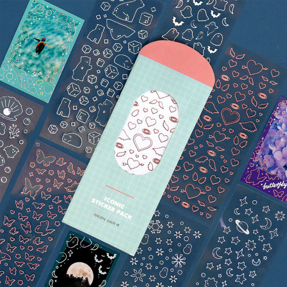 ICONIC Color Shape Paper Clear Sticker Pack - Fallindesign