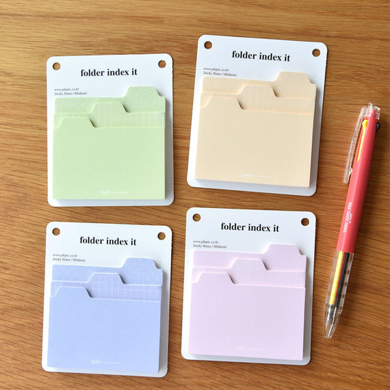 Play Obje Small Folder Index Sticky Notepad Bookmark Set