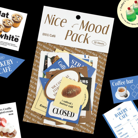 Paperian Nice Mood Cafe Removable Sticker Pack Of 30 Sheets