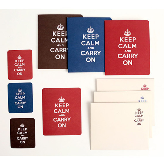 Keep calm and carry on card set