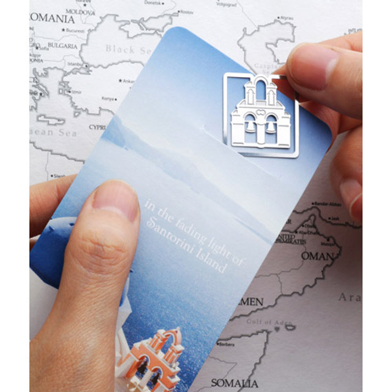 Santorini island steel bookmark