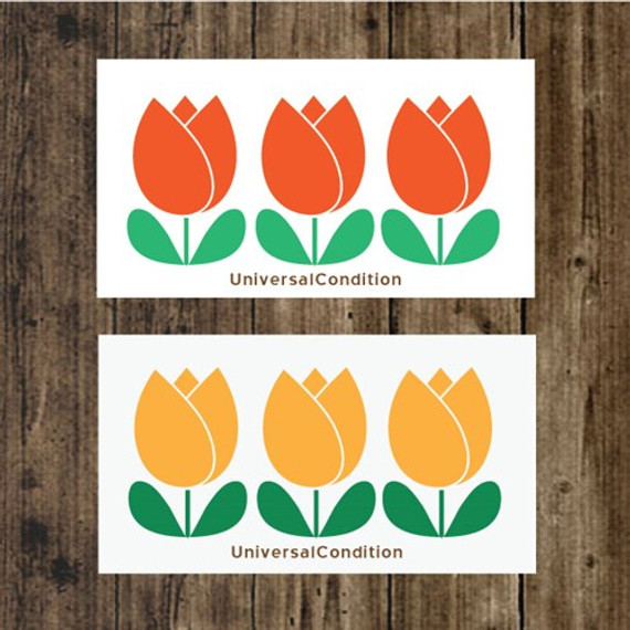 Tulip pattern small memo card