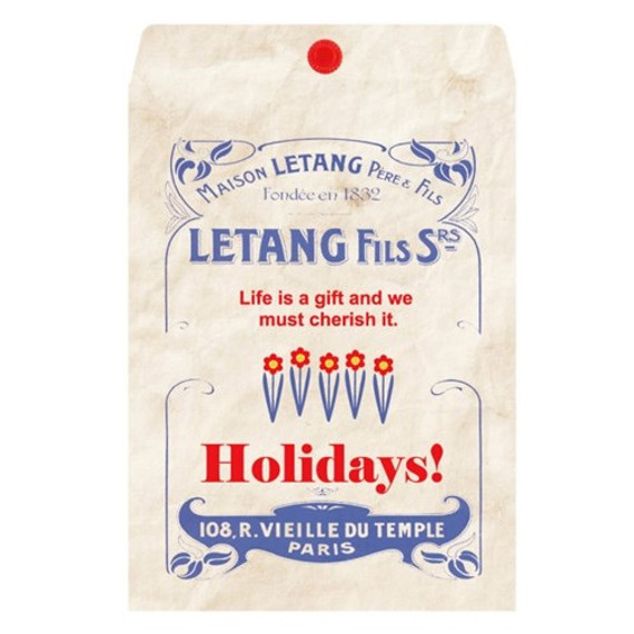 Vintage blue holiday gift bag envelope