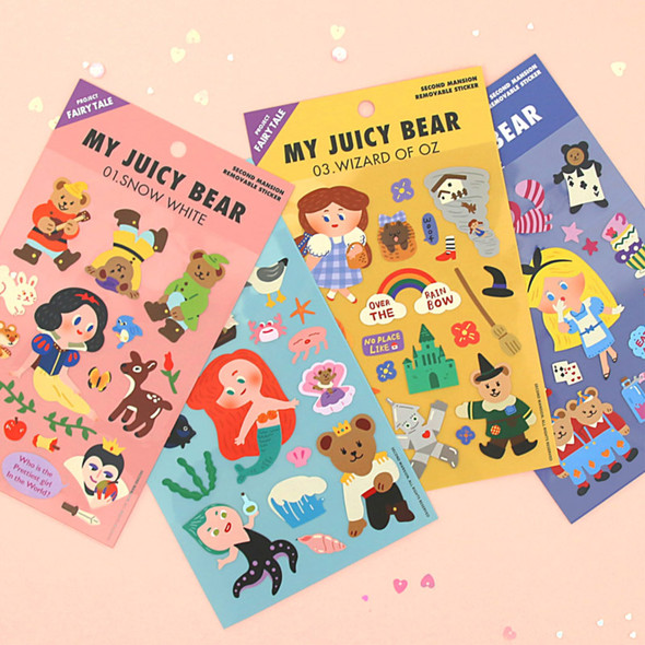 Project fairy tale my juicy bear removable sticker