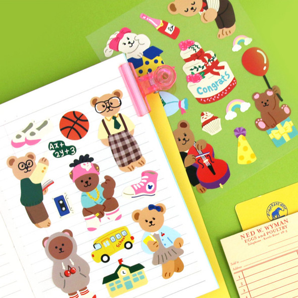 Usage example - Project daily life my juicy bear removable sticker