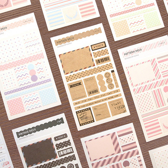  PLEPLE Pattern paper deco sticker set