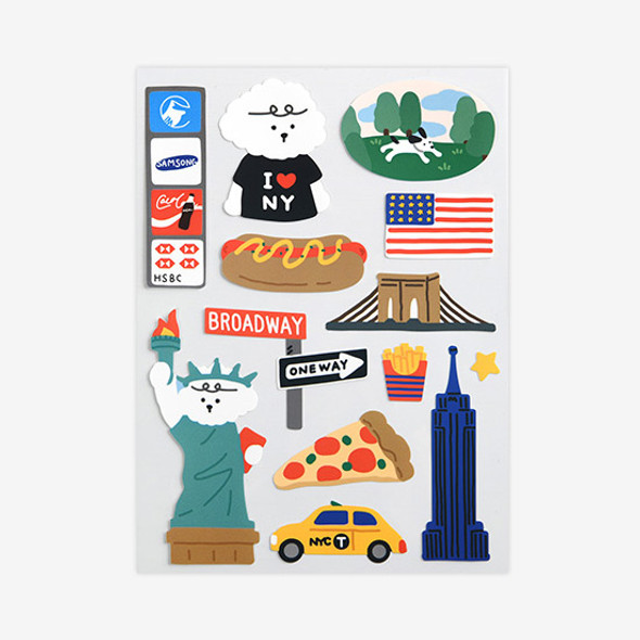 New York removable paper deco sticker