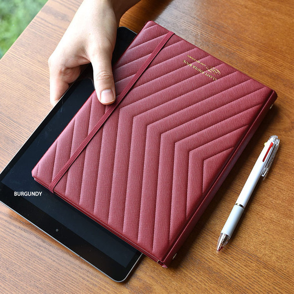 Burgundy - Play Obje Classy A5 6-ring slim metal binder planner book