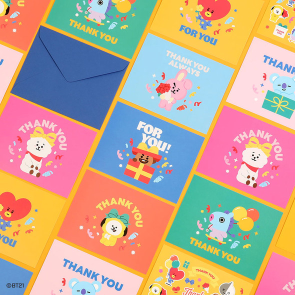 BT21 Thank you card and envelope set
