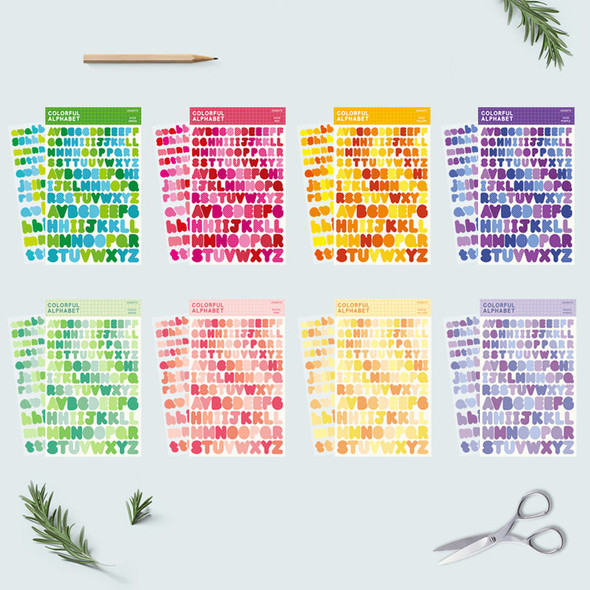 Bookfriends Colorful Alphabet translucent sticker set