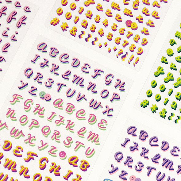 ICONIC Rolling Alphabet and Number Removable Sticker Pack