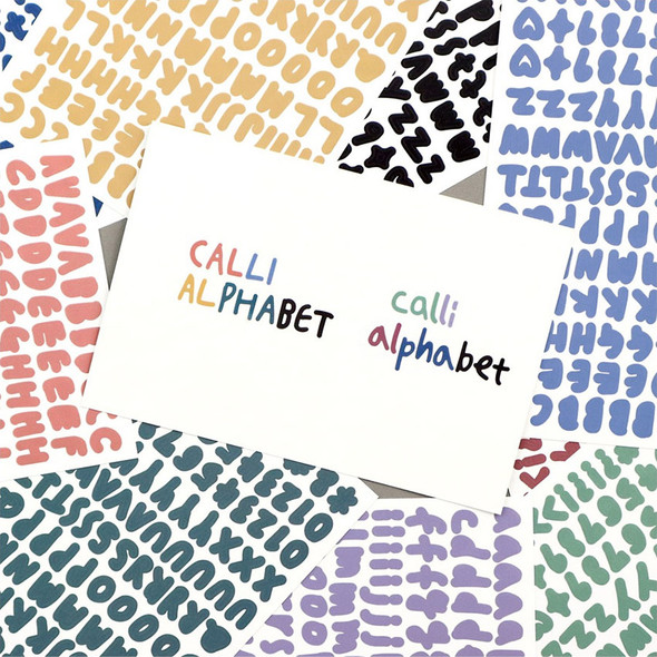 Calli Alphabet and Numbers Removable Sticker Pack