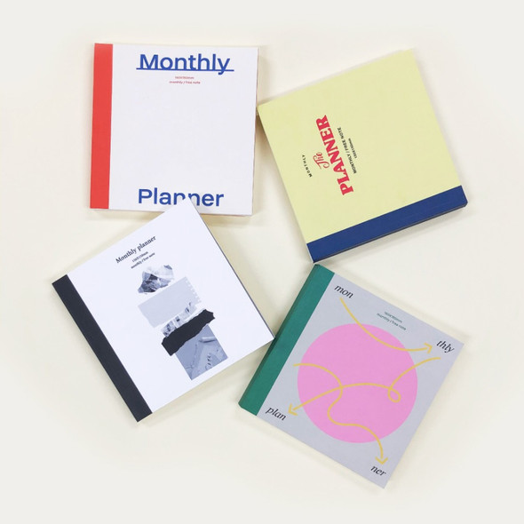  O-CHECK Square Dateless Monthly Planner Notebook