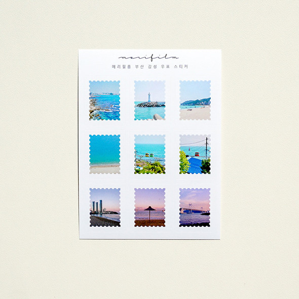 Busan Vibe Post Stamp Sticker Sheet Set