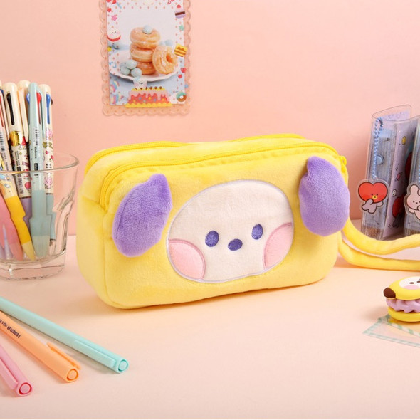 BT21 Minini CHIMMY Plush Double Pockets Zipper Pencil Case