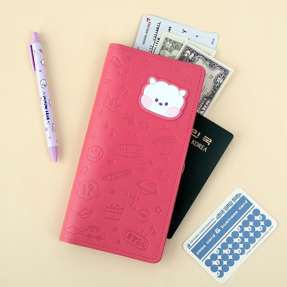 BT21 Minini Leather Patch RJ Long Passport Holder Cover