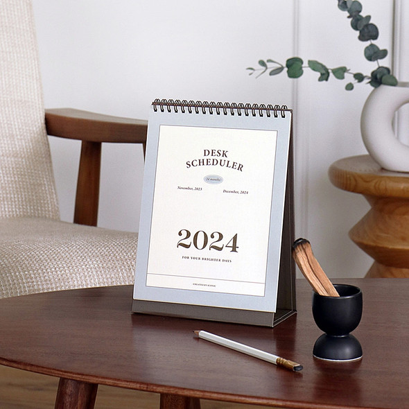 Iconic 2024 Standing Flip Monthly Desk Calendar