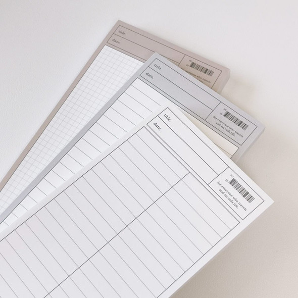 More Basic Long Lined Grid Notepad